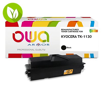 OWA K18767OW Tóner remanufacturado, compatible con KYOCERA TK-1130 (1T02MJ0NL0), Capacidad Jumbo, negro