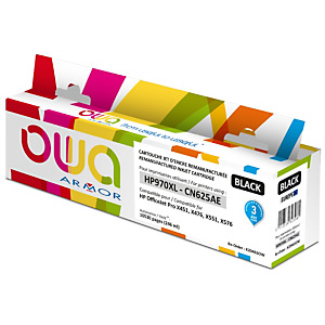 OWA K20465OW Cartouche d'encre remanufacturée compatible HP 970XL CN625AE - Noir