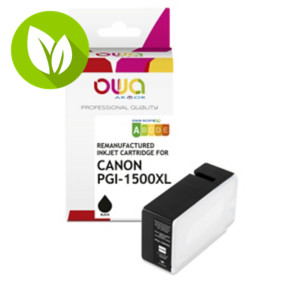 OWA K20633OW Cartucho de tinta remanufacturado, compatible con CANON PGI-1500XL BK (9182B001), Alta Capacidad, negro OWA K20633OW Cartucho de tinta remanufacturado, compatible con CANON PGI-1500XL BK (9182B001), Alta Capacidad, negro