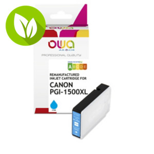 OWA K20634OW Cartucho de tinta remanufacturado, compatible con CANON PGI-1500XL C (9193B001), Alta Capacidad, cian OWA K20634OW Cartucho de tinta remanufacturado, compatible con CANON PGI-1500XL C (9193B001), Alta Capacidad, cian