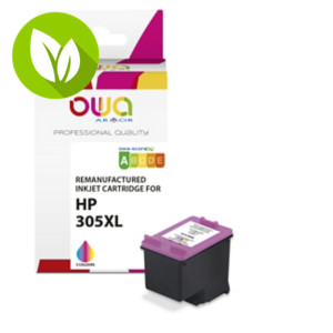 OWA K20844OW Cartucho de tinta remanufacturado, compatible con HP 305XL (3YM63AE), Alta Capacidad, tricolor