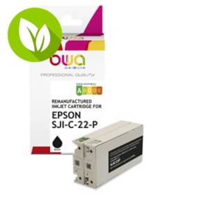 OWA K20850OW Cartucho de tinta remanufacturado, compatible con EPSON SJIC22P (C33S020601), negro OWA K20850OW Cartucho de tinta remanufacturado, compatible con EPSON SJIC22P (C33S020601), negro