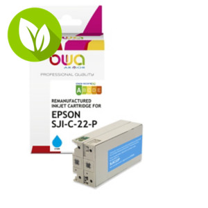 OWA K20851OW Cartucho de tinta remanufacturado, compatible con EPSON SJIC22P (C33S020602), cian OWA K20851OW Cartucho de tinta remanufacturado, compatible con EPSON SJIC22P (C33S020602), cian