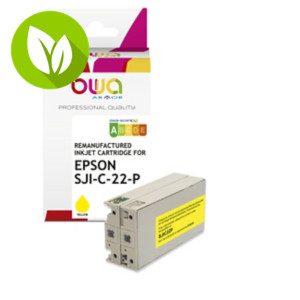 OWA K20853OW Cartucho de tinta remanufacturado, compatible con EPSON SJIC22P (C33S020604), amarillo OWA K20853OW Cartucho de tinta remanufacturado, compatible con EPSON SJIC22P (C33S020604), amarillo