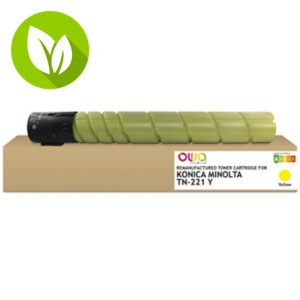 OWA K40035OW Tóner remanufacturado, compatible con KONICA MINOLTA TN-221Y (A8K3250), amarillo OWA K40035OW Tóner remanufacturado, compatible con KONICA MINOLTA TN-221Y (A8K3250), amarillo