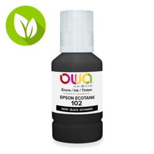 OWA K46010OW Botella de tinta compatible, compatible con EPSON 102 (C13T03R140), negro OWA K46010OW Botella de tinta compatible, compatible con EPSON 102 (C13T03R140), negro