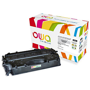 OWA Toner d'encre remanufacturé, compatible pour HP 05X CE505X - Noir