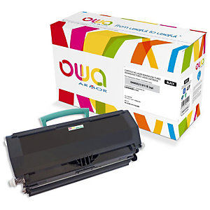 OWA Toner d'encre remanufacturé, compatible pour LEXMARK E460X21E - Noir