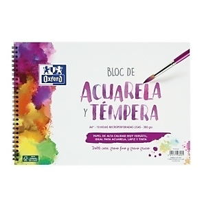 OXFORD Bloc de Dibujo Acuarela doble cara, grano fino y grueso, A4+, 300 g, 10 hojas, liso OXFORD Bloc de Dibujo Acuarela doble cara, grano fino y grueso, A4+, 300 g, 10 hojas, liso