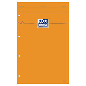 OXFORD Bloc-notes petits carreaux A4+ 160 pages couverture carte orange