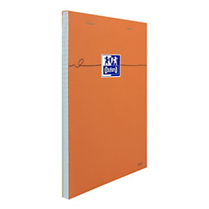 Oxford Bloc-notes petits carreaux A5 160 pages couverture carte orange