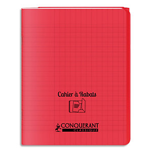 OXFORD C9 Cahier 17x22, 96 pages, 90g, Seyès, couverture polypro Rouge avec rabat