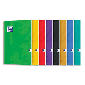 OXFORD Cahier Color Life piqûre 96 pages Seyès format 24x32cm. Carte kraft recyclé. Coloris assortis