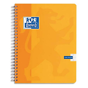 OXFORD Cahier Color Life spiralé 180 pages petits carreaux 5x5 grand format 24x32cm. Couverture carte