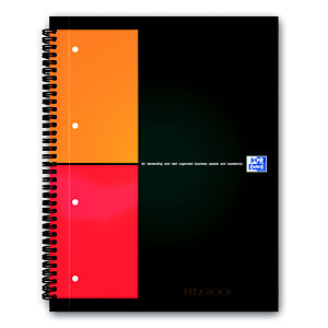 Oxford Cahier International Filingbook, A4+, couverture en polypropylène, double spirale, 200 pages, quadrillé, orange, compatible SCRIBZEE®