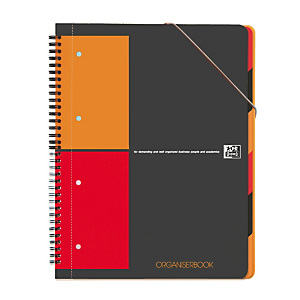 Oxford Cahier International Organiserbook A4+, double spirale, 80 feuilles/160 pages, carreaux de 5 x 5 mm, 90 g/m² Oxford Cahier International Organiserbook A4+, double spirale, 80 feuilles/160 pages, carreaux de 5 x 5 mm, 90 g/m²