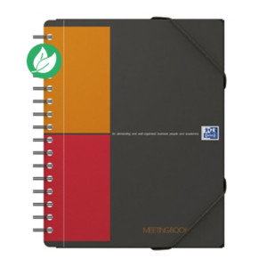 Oxford Cahier à spirale International Meetingbook A5 14,8 x 21 cm - 80g - Perforé - Petits carreaux 5x5 - 160 pages Oxford Cahier à spirale International Meetingbook A5 14,8 x 21 cm - 80g - Perforé - Petits carreaux 5x5 - 160 pages