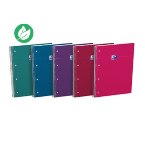 Oxford Cahier à spirale Smart A4+ 23 x 29,7 cm - Petits carreaux 5x5 - 160 pages - Coloris intense Oxford Cahier à spirale Smart A4+ 23 x 29,7 cm - Petits carreaux 5x5 - 160 pages - Coloris intense