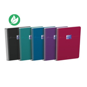 Oxford Cahier à spirale Smart A5 14,8 x 21 cm - Petits carreaux 5x5 - 160 pages - Coloris intense Oxford Cahier à spirale Smart A5 14,8 x 21 cm - Petits carreaux 5x5 - 160 pages - Coloris intense