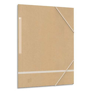 OXFORD Chemise 3 rabats à élastique A4 TOUAREG dos 1cm. Kraft recyclé. Coloris beige liseret assortis OXFORD Chemise 3 rabats à élastique A4 TOUAREG dos 1cm. Kraft recyclé. Coloris beige liseret assortis