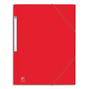 OXFORD Chemise 3 rabats et élastique EUROFOLIO en carte grainée 5/10e, 450g.Pour format A4. Coloris rouge OXFORD Chemise 3 rabats et élastique EUROFOLIO en carte grainée 5/10e, 450g.Pour format A4. Coloris rouge