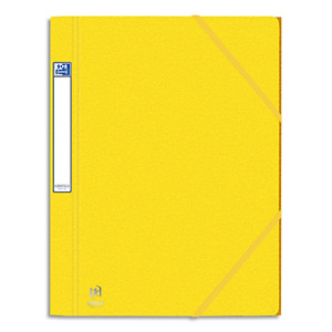 OXFORD Chemise 3 rabats et élastique EUROFOLIO PRESTIGE carte grainée 7/10e,600g.Pour format A4. Jaune OXFORD Chemise 3 rabats et élastique EUROFOLIO PRESTIGE carte grainée 7/10e,600g.Pour format A4. Jaune
