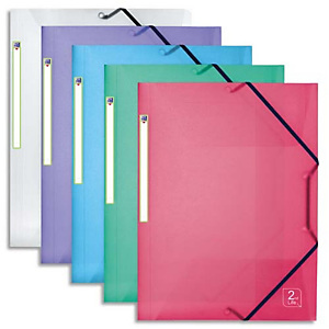 OXFORD Chemise 3 rabats et élastiques 2nd Life en polypropylène 5/10e. Coloris translucide assortis OXFORD Chemise 3 rabats et élastiques 2nd Life en polypropylène 5/10e. Coloris translucide assortis