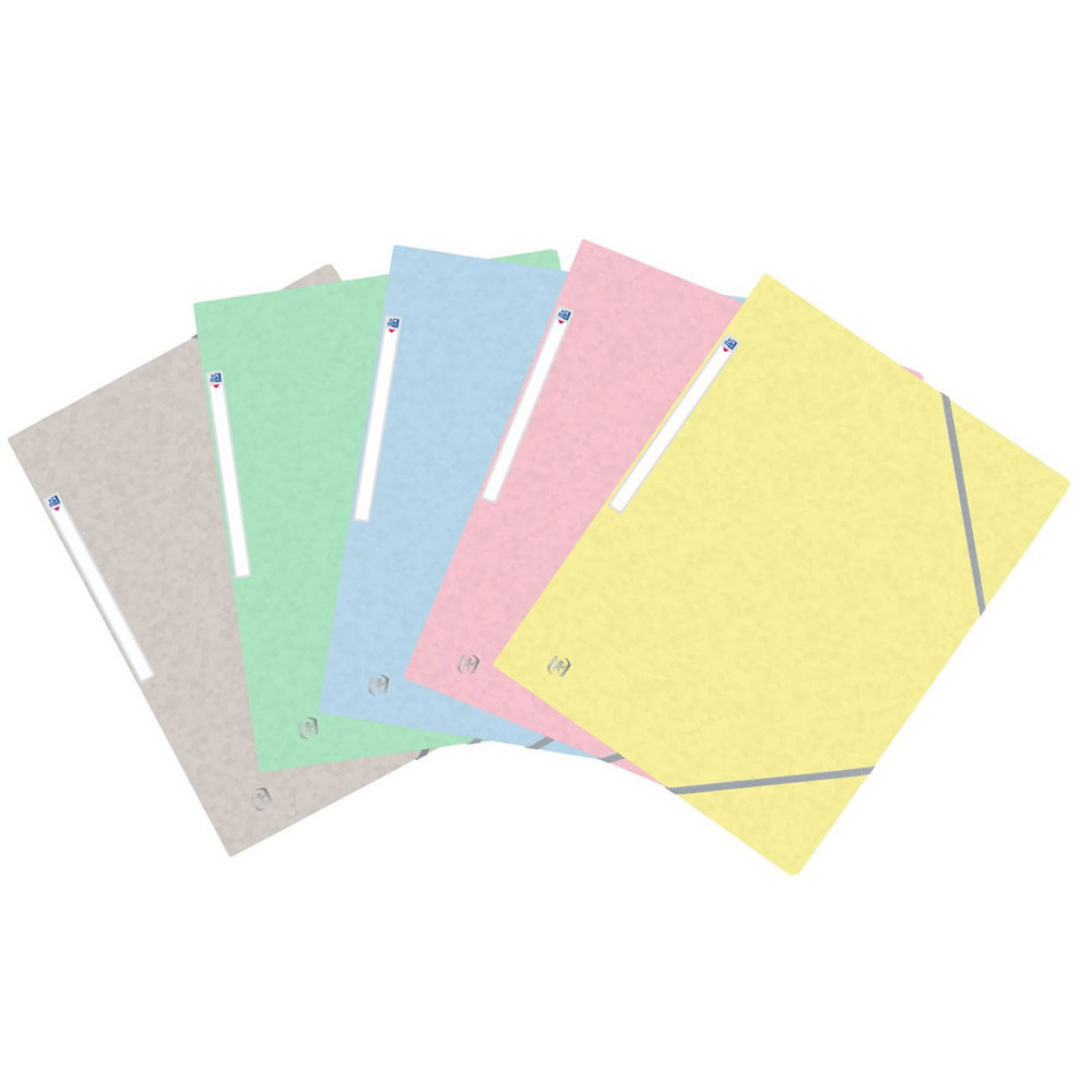 Lot de 10 - Oxford Chemise 3 rabats Top File + A4 élastique couverture carte couleurs assorties pastel