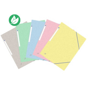 Oxford Chemise 3 rabats Top File + A4 élastique couverture carte couleurs assorties pastel