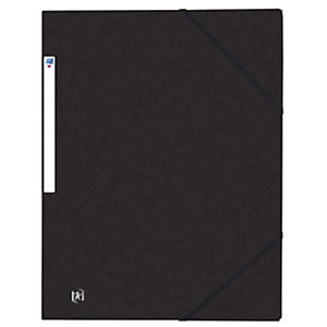 Lot de 10 - Oxford Chemise 3 rabats Top File + A4 élastique couverture carte noir