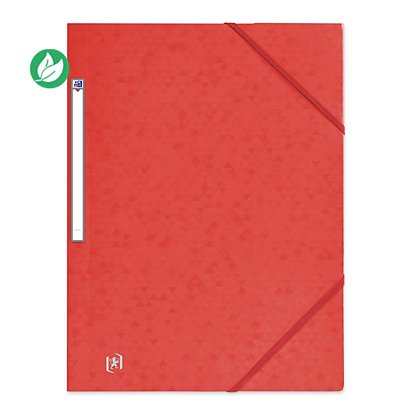 Oxford Chemise 3 rabats Top File + A4 élastique couverture carte rouge - 1