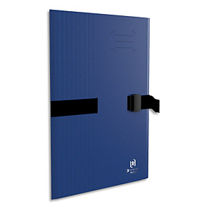 OXFORD Chemise à sangle BICOLOR, fermeture Clip'n go, en carte souple 5/10e, 390g. Coloris Bleu OXFORD Chemise à sangle BICOLOR, fermeture Clip'n go, en carte souple 5/10e, 390g. Coloris Bleu