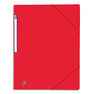 OXFORD Chemise simple à élastique Top File, en carte lustrée 5/10e, 390g. Etiquette sur la tranche. Rouge OXFORD Chemise simple à élastique Top File, en carte lustrée 5/10e, 390g. Etiquette sur la tranche. Rouge