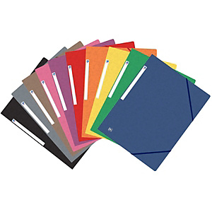 Oxford Chemises 3 rabats à élastiques Top File + A4, coloris assortis, lot de 10 Oxford Chemises 3 rabats à élastiques Top File + A4, coloris assortis, lot de 10