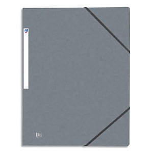 OXFORD Chemises 3 rabats à élastiques Top File en carte lustrée 5/10e,390g. Format A4. Coloris gris OXFORD Chemises 3 rabats à élastiques Top File en carte lustrée 5/10e,390g. Format A4. Coloris gris