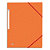 OXFORD Chemises 3 rabats à élastiques Top File en carte lustrée 5/10e,390g. Format A4. Coloris orange - 1