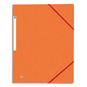 OXFORD Chemises 3 rabats à élastiques Top File en carte lustrée 5/10e,390g. Format A4. Coloris orange OXFORD Chemises 3 rabats à élastiques Top File en carte lustrée 5/10e,390g. Format A4. Coloris orange
