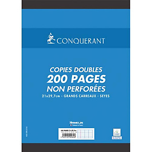 OXFORD CONQUERANT C7 Copies doubles non perforées Blanches 21x29,7cm 200pages Seyès 70g - Sous étuis OXFORD CONQUERANT C7 Copies doubles non perforées Blanches 21x29,7cm 200pages Seyès 70g - Sous étuis