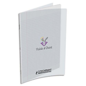 OXFORD CONQUERANT C9 Cahier de poésie 24x32cm 48 pages grands carreaux Seyès. PP incolore OXFORD CONQUERANT C9 Cahier de poésie 24x32cm 48 pages grands carreaux Seyès. PP incolore