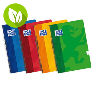 Oxford Cuaderno, 4º, cuadriculado, 80 hojas, cubierta blanda cartón plastificado, colores surtidos