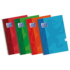 Oxford Cuaderno, 4º, cuadriculado, 80 hojas, cubierta dura cartón plastificado, colores surtidos Oxford Cuaderno, 4º, cuadriculado, 80 hojas, cubierta dura cartón plastificado, colores surtidos