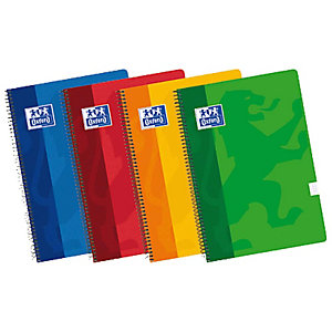 Oxford Cuaderno, 4º, rayado, 80 hojas, cubierta blanda cartón plastificado, colores surtidos