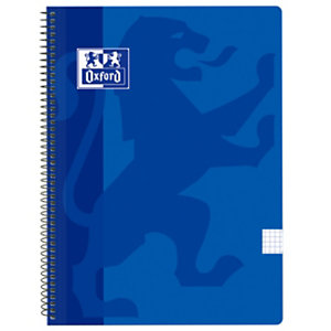 Oxford Cuaderno, A4, cuadriculado, 80 hojas, cubierta extradura cartón plastificado, azul