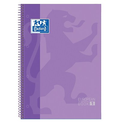 Oxford Cuaderno, A4, cuadriculado, 80 hojas, cubierta extradura cartón plastificado, lila - 1