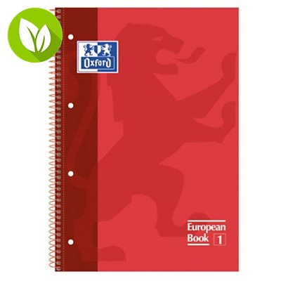Oxford Cuaderno, A4, cuadriculado, 80 hojas, cubierta extradura cartón plastificado, rojo - 1