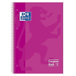 Oxford Cuaderno, A4+, cuadriculado, 80 hojas, cubierta extradura cartón plastificado, rosa