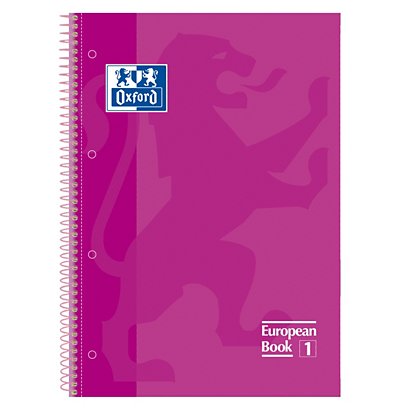 Oxford Cuaderno, A4+, cuadriculado, 80 hojas, cubierta extradura cartón plastificado, rosa