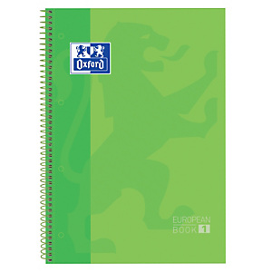 Oxford Cuaderno, A4, cuadriculado, 80 hojas, cubierta extradura cartón plastificado, verde