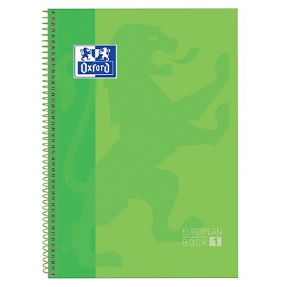 Oxford Cuaderno, A4, cuadriculado, 80 hojas, cubierta extradura cartón plastificado, verde - 1