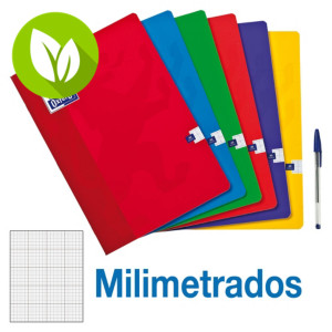 Oxford Cuaderno grapado, A4, milimetrado, 48 hojas, cubierta blanda cartón plastificado, colores surtidos